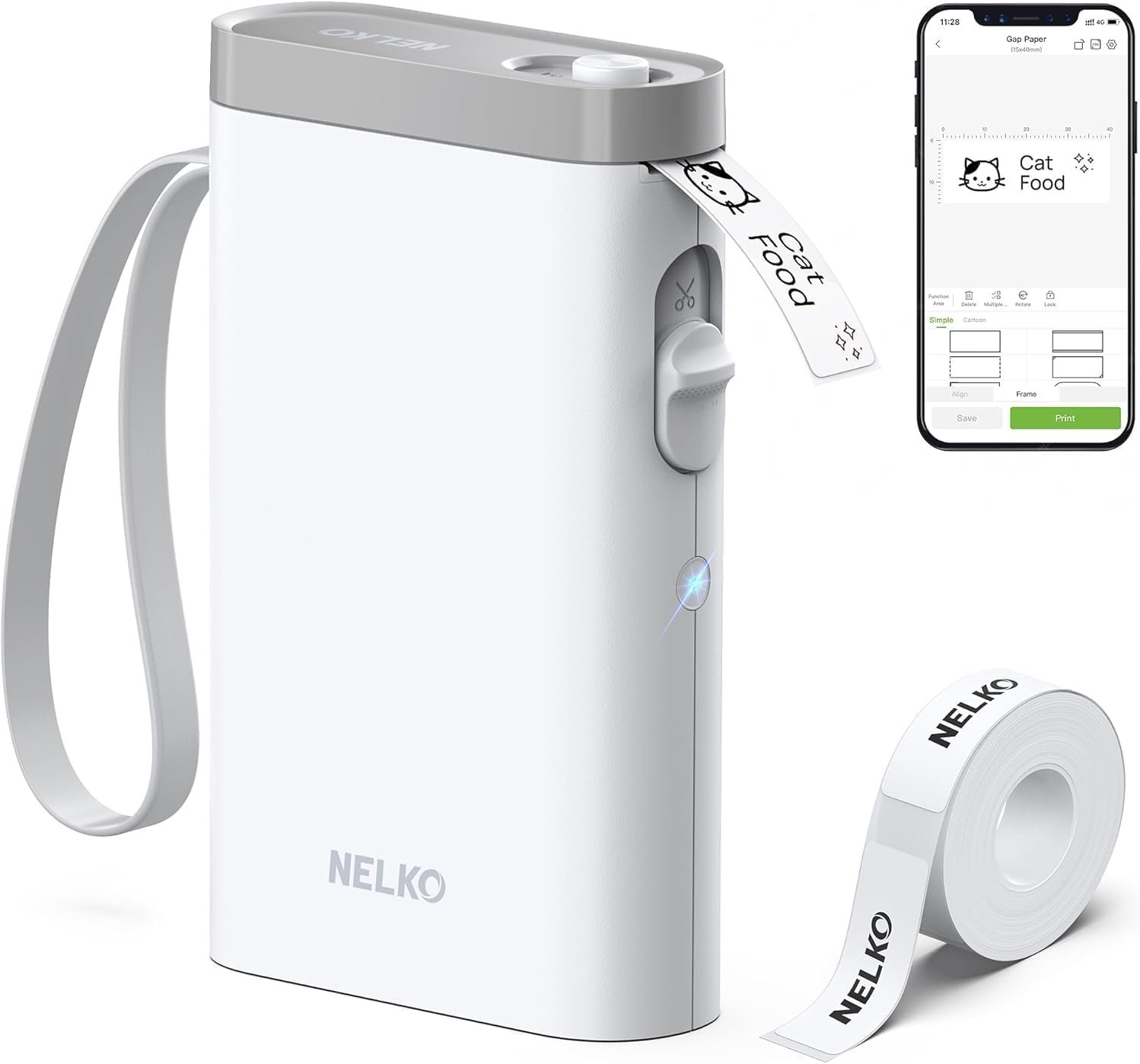 Nelko Label Maker Machine with Tape, P21 Bluetooth Label Printer