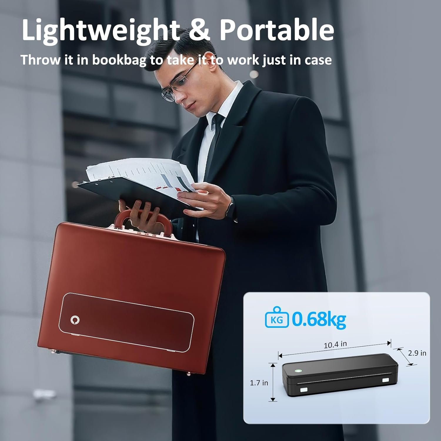 Gloryang Inkless Portable Printer for Travel, Wireless Thermal Printer