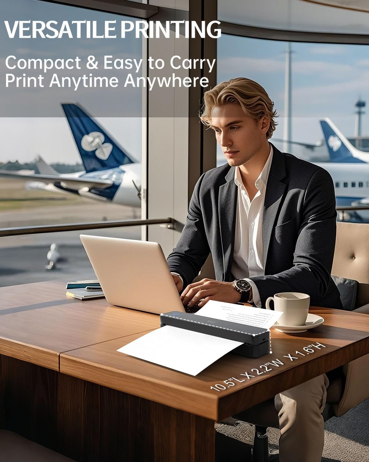 Inkless Portable Printer for Travel, Wireless Thermal Printer