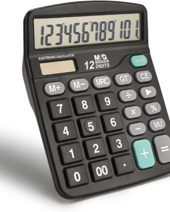 M&G Desk Calculator 12 Digit Office Calculators with Large LCD Display