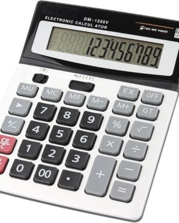 Large Electronic Calculator Counter Solar & Battery Power 12 Digit Display Multi-Functional Big Button for Business Office School Calculating