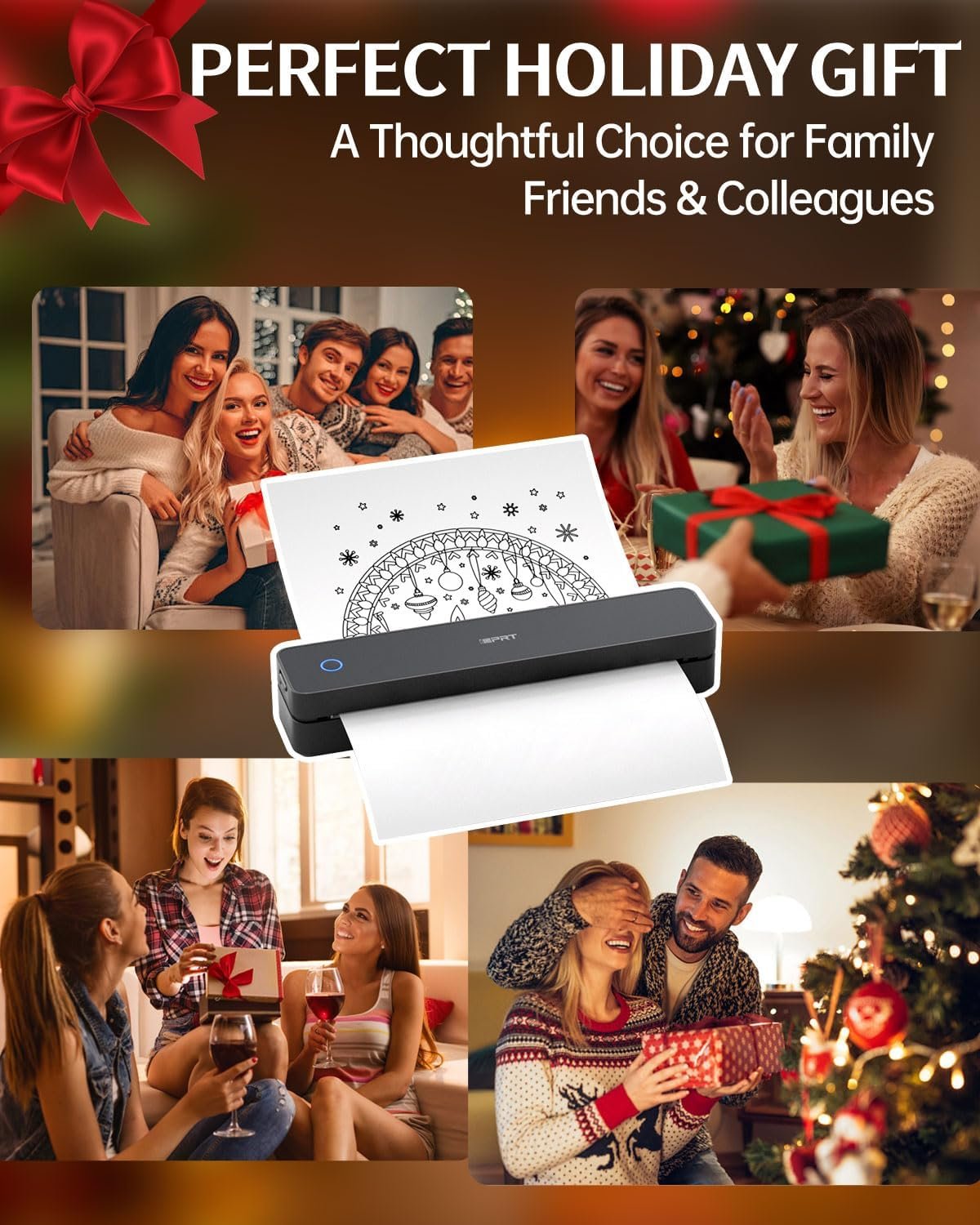 Inkless Portable Printer for Travel, Wireless Thermal Printer