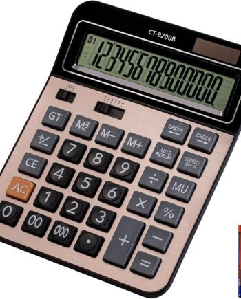 HIHUHEN Large Computer Electronic Calculator Counter Solar & Battery Power 14 Digit Display