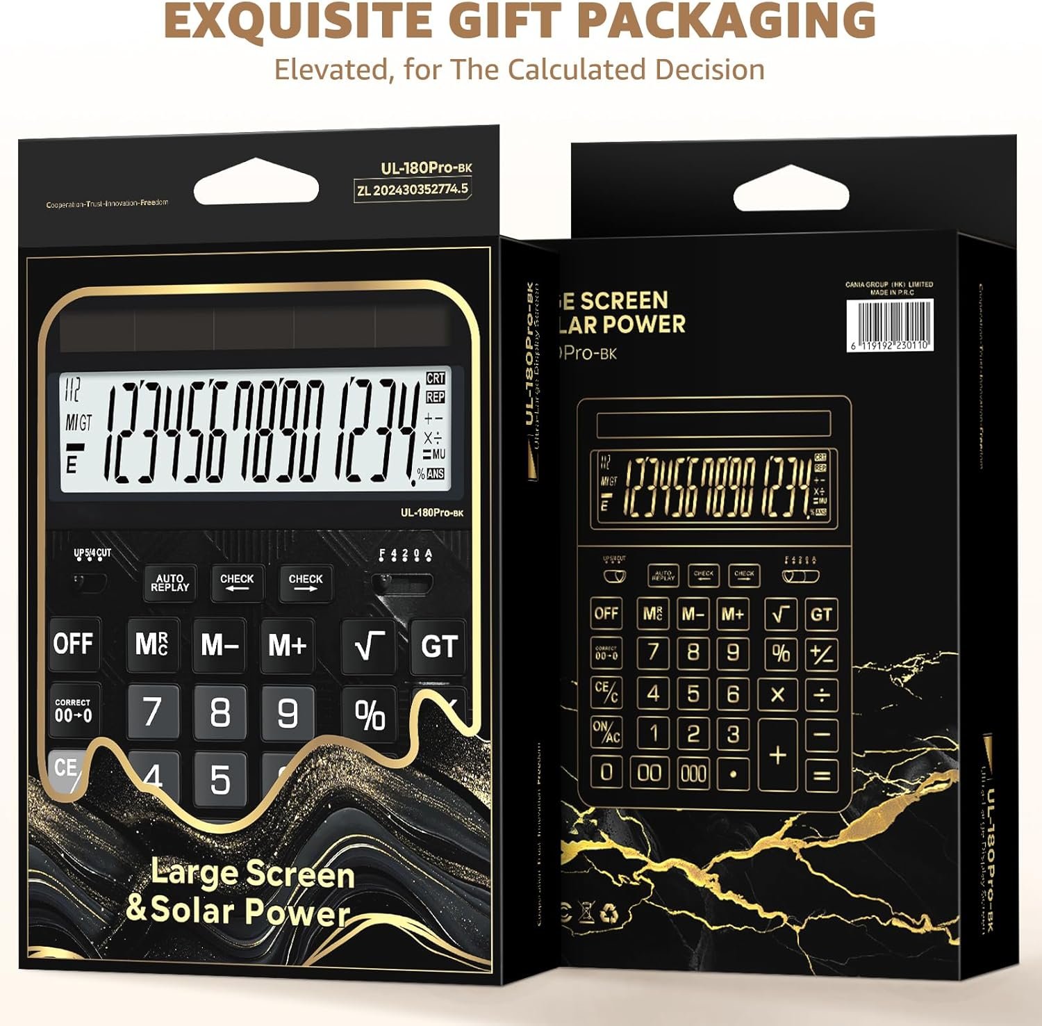 Calculators Desktop, 2026 Upgrade 14 Digit Large Size Calculator with 5-Inch LCD Display and Solar Power