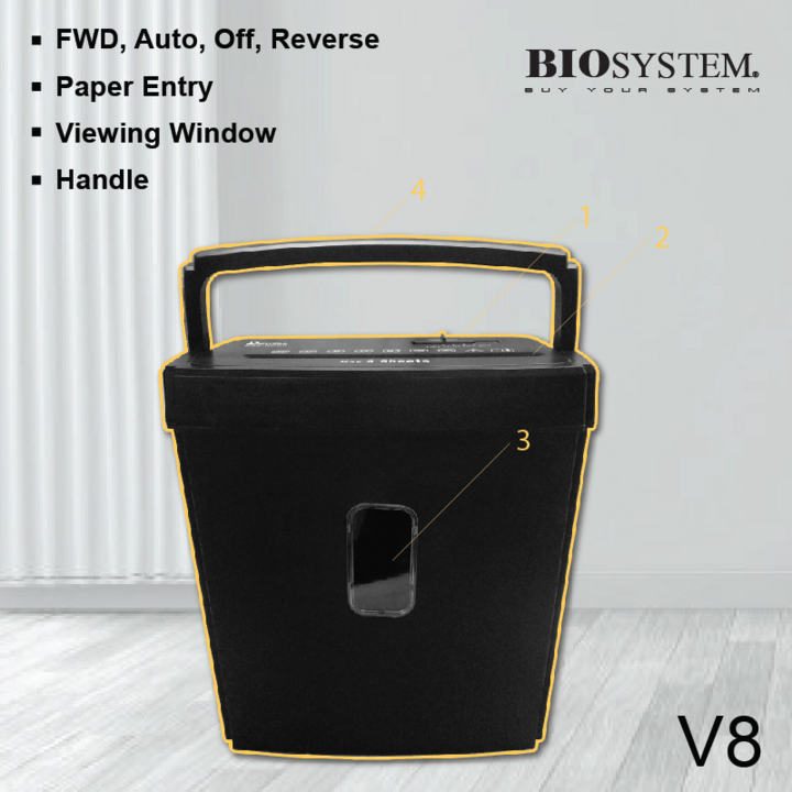 Biosystem Paper Shredder A4 Cross Cut 8's