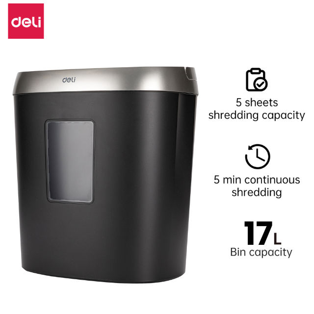Deli Paper Shredder Cross Cut 4x25mm 5'sheets