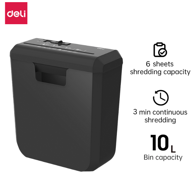 Deli Paper Shredder Strip Cut A4 6's